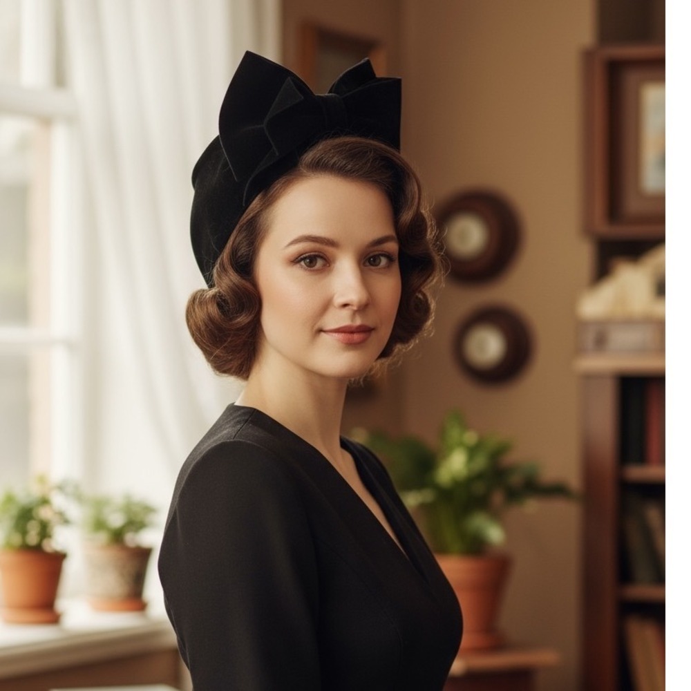Vintage Hat‎ Couture Bow 1940'sSaks